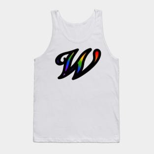 Rainbow Cursive Letter W Tank Top